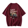 Camisa de Algodão Puro Estilo Retrô Americano Manga Curta Oversized para Mulheres Verão Tendência Marca Solta Estilo Bf Hong Kong Top Grande