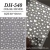 Pegatina Adhesiva para Uñas Transfronteriza Color Pequeño Amor Forma de Estrella Hueco Bronceado Plata Calcomanía de Decoración para Uñas