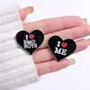 Comercio exterior nuevo clásico negro redondo forma de corazón letra aleación broche corsage inglés inspirador barra de liberación botón de alfiler