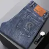 Nuevos Jeans Elásticos de Alta Gama de Lujo Ligero para Otoño e Invierno Marca de Tendencia para Hombre Pantalones Largos