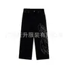 Comércio Transfronteiriço Europeu e Americano Tendência Jeans Reto Solto Estampa Escura Calças Casuais Versátil Calças Cropped Y2K