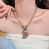 Colar de zircônia com diamantes e flash de luxo leve e moderno, design de nicho, temperamento de senso alto, elegante, tudo combinando, corrente de clavícula