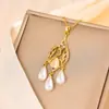 Moda Nuevo de Moda Nicho Diseño Elegante Collar de Perlas para Mujer Lujo Ligero Elegante Colgante de Pavo Real Cadena para Clavícula