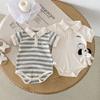Conjunto de dos piezas de manga corta de verano para niño y traje de niño, polo de rayas de verano para niño de moda nuevo