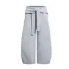 Pantalones deportivos Magic Bear estilo americano retro ligero con diseño de cinturón perezoso, pants de chándal rectos holgados, pantalones casuales de pierna ancha