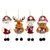 Nuevos colgantes navideños de dibujos animados transfronterizos, decoraciones de figura de Papá Noel, adornos colgantes para árbol de Navidad