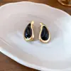 Brincos Pingente Coração Gota d'Água com Agulha de Aço Inoxidável para Pingar Óleo, Brincos de Luxo Leve de Alta Qualidade, Acessórios de Orelha Versáteis da Moda Europeia e Americana