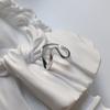 Dongdaemun S925 Sterling Silver Simples Irregular Ultra-fino Anel Suavizado Sobreposição Anel de Vento Frio