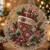 Árbol de Navidad de Venta Caliente Transfronterizo Pintura de Diamantes 5D Colgante Acrílico Regalo de Navidad Decoración Colgante Manualidad Acrílica
