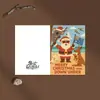 Juego de tarjetas de felicitación navideñas de Amazon, fútbol, Santa Claus de dibujos animados estilo australiano, tarjeta plegable con bendición festiva