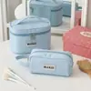 Necessaire Personalizada Estilo Coreano Fresca e Fofa, Necessaire Multifuncional com Divisórias, Bolsa de Armazenamento Portátil de Grande Capacidade