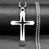 Nova Moda Masculina Aço Inoxidável Oco Cruz Pingente Colar Simples Sorte Religiosa Colar Jóias Presente