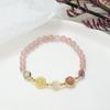 Nuevo Pulsera de Granate para Mujer, Pulsera Sencilla de Piedra de Color, Pulsera de Cristal de Fresa Cuarzo Rosa