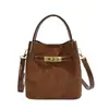 Bolsa de ombro retrô de nicho para mulheres, novo estilo transfronteiriço 2026, bolsa transversal, bolsa tipo balde, bolsa de mão versátil, bolsa feminina