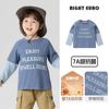 Camiseta de Manga Longa de Algodão Puro Estilo Europeu para Meninos Outono Roupa Infantil Camiseta Básica Infantil Top para Crianças Pequenas e Bebês Camisa de Menino