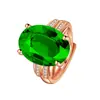 Gran Venta Anillo de Diamante Azul Grafito Grande Desnudo Anillo de Gema Topacio Chapado en Oro de 18 Quilates Diamante Zafiro Anillo Abierto