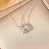 Artículo Popular Transfronterizo: Collar de Moda Personalizado de Cobre con Circonita Exquisita para Mujer, Cadena para Clavícula Versátil de Nicho Lujo Ligero No Descolorante