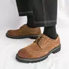 Zapatos de Cuero para Hombre Amazon Estilo Europeo y Americano Gamuza Estilo Británico Brogue Zapatos Casuales Tallas Grandes Zapatos de Hombre para Exportación