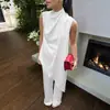 2026 Verano Nuevo Estilo Europeo y Americano Comercio Exterior Conjunto de Ropa para Mujer Chaleco sin Mangas Irregular Pantalones de Pierna Ancha Conjunto de Dos Piezas