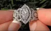Flash Luxo Indústria Pesada Cravejado Anel Totalmente Diamante Zircônia Estilo Europeu e Americano Moda Exagerado Personalidade Anel de Diamante Pulseira