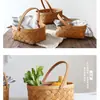 Estilo japonês Armazenamento de cesta de madeira tecida à mão Colheita Cesta de frutas Cesta de piquenique Cesta de vegetais portátil Cesta de ovos tecida