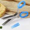 Tijeras de Acero Inoxidable Tijeras Multifuncionales para Alimentos Cocina Hogar Tijeras de Cinco Capas para Verduras Cebolla Verde Poderosas Tijeras de Papel Multicapa