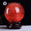 Natural derretido vermelho cristal bola ornamentos hongyun dangtou home sala de estar entrada escritório decoração presente de abertura