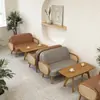 Sofás para Cabinas de Ocio Comerciales, Mesas y Sillas de Reunión para Cafeterías, Juegos de Sofás de Recepción de Madera para Oficinas de Ventas al por Mayor