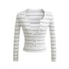 Spice Girls Europeas y Americanas Otoño e Invierno Spice Girls Sexy Rayas Conjunto de Dos Piezas Suéter de Punto Top Chaleco de Tirantes Planos Cárdigan