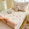 Ropa de cama de algodón con estampado de leche AB de doble cara, juego de cuatro piezas para madre y bebé, grueso para otoño e invierno, funda nórdica de doble cara, sábana, cama individual