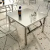 Mesa Plegable de Acero Inoxidable para Uso Doméstico, Mesa de Comedor Cuadrada, Mesa Portátil para Exteriores, Uso Comercial, para Puestos Callejeros, Casas de Alquiler, Mesa Pequeña