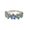 Huajie Wish Empaquetado Individualmente Más Vendido Estilo Nuevo Pequeño Fresco y Elegante Floral Europeo y Americano Anillo Azul Diamante
