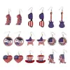 Bestseller transfronteiriço: Brincos do Dia da Independência Americana em estilo de bandeira vermelho, branco e azul, acessórios de ouvido em acrílico, joias de feriado únicas e modernas