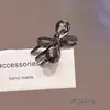 Elegante pasador de pelo con lazo y pedrería lateral, delicado pasador de pico de pato pequeño para flequillo y cabello suelto, accesorio para el cabello para mujer