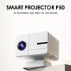 Nuevo producto transfronterizo P50 proyector, 4K ultra alta definición, enfoque automático, Android 14 cine en casa proyector portátil