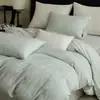 Luxo Leve de Alta Qualidade Algodão Puro 60s Conjunto de Roupa de Cama de Quatro Peças Algodão Puro Lavado Jacquard Embossado Tridimensional Capa de Edredom Roupa de Cama