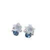 Pendientes de Botón de Flor y Perla Nuevos de Verano 2026 Pendientes de Cristal Azul para Mujer, Diseño Único y Hermoso
