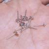 Accesorios DIY S925 Plata Esterlina Perla Jade Aretes Aguja para la Oreja Bandeja Soporte Vacío Cuenco Soporte Aguja de Plata Tapón de Silicona para la Oreja Soporte de Plata