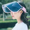Sombrero de Sol de Verano Estilo Coreano para Mujer Plegable para Exteriores Ciclismo Ala Grande Gorro de Orejas Visera Solar de Plástico Tapa de Lente Rizada