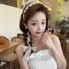 Faixa de Cabelo Estilo Coreano Ins com Botão de Tecido e Bolinhas para Mulheres 2026 Nova Doce Não Apertada na Cabeça Acessórios de Cabelo com Sensação de Alto Padrão