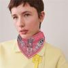 Lenço Feminino Pequeno Paisley 53cm Versátil Lenço de Cabeça Decorativo Borda Enrolada Dupla Face Cor Mista Pequeno Lenço de Seda Lenço