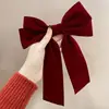 Pasador de Horquilla con Lazo Hanfu Accesorio para el Cabello Infantil Clip para el Cabello de Año Nuevo Adorno para la Cabeza Rojo Flequillo No Daña el Cabello Doble Cola de Caballo