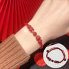Pulsera Año Nuevo Benmingnian Pulsera de Cuerda Roja Cinabrio Arena Púrpura Natural Pulsera Valiente Femenina Cuerda Roja Tejida Joyería Hecha a Mano
