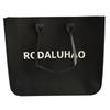Bolso de Hombro de Gran Capacidad con Abertura Superior, Bolso de Fieltro con Serigrafía, Bolso Tote de Fieltro, Bolso de Mano No Tejido, Ecológico