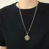 Colgante de Plata de Ley S925 Dios Amarillo de la Riqueza Estilo Étnico Galvanizado Vintage Caja Gawu Colgante de Collar Versátil de Alta Gama para Hombres y Mujeres