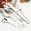 Cubiertos de acero inoxidable Middle East Crown, tenedor y cuchara, caja de regalo de 24 piezas chapada en oro, vajilla occidental para hotel, juego de cuchillo y tenedor para bistec