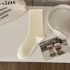 Meias de Algodão Cor Sólida Outono/Inverno para Mulheres, Cano Médio, Antibacterianas Grau 10A, Resistentes a Odores, Anti-Pilling, Doces, Sem Costura, Empilháveis