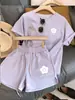 Conjunto Esportivo Casual de Shorts de Manga Curta com Estampa de Rosto Sorridente Transfronteiriço Feminino Emagrecedor Solto Estilo Coreano Conjunto de Duas Peças Estudante Tendência