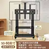 Soporte de TV Móvil Universal con Ruedas Giratorias de Piso, Ajuste de Altura Integrado y Carrito Móvil Versátil para TV con Soporte