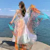 Vestido de Playa y Pañuelo de Seda para Mujer, Nuevo Estilo 2026, Atuendo de Viaje para Sanya, Chal para Superponer, Protección Solar para Yunnan y Qinghai, Decoración Costera